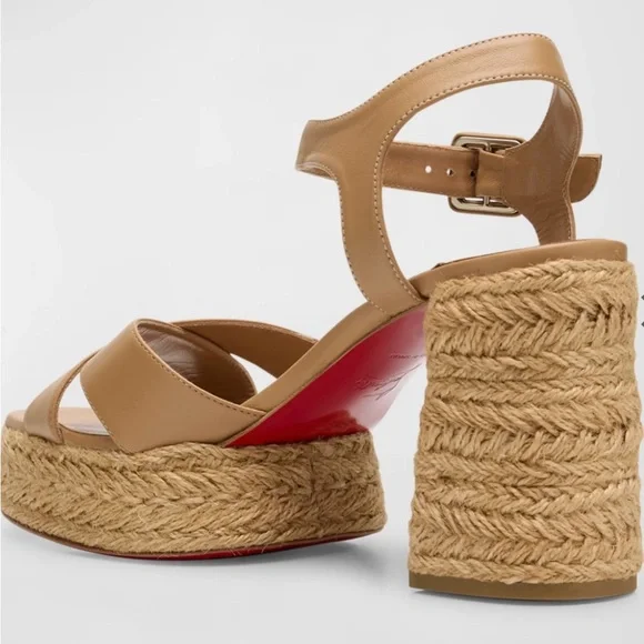 Christian Louboutin
70mm Calakala Leather Crisscross Espadrille Sandals 6.5 - Picture 5 of 8